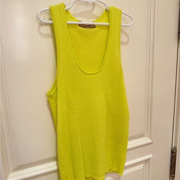 Twin-Set Yellow Ribbed Knit Tank Top - Picture 2 of 8